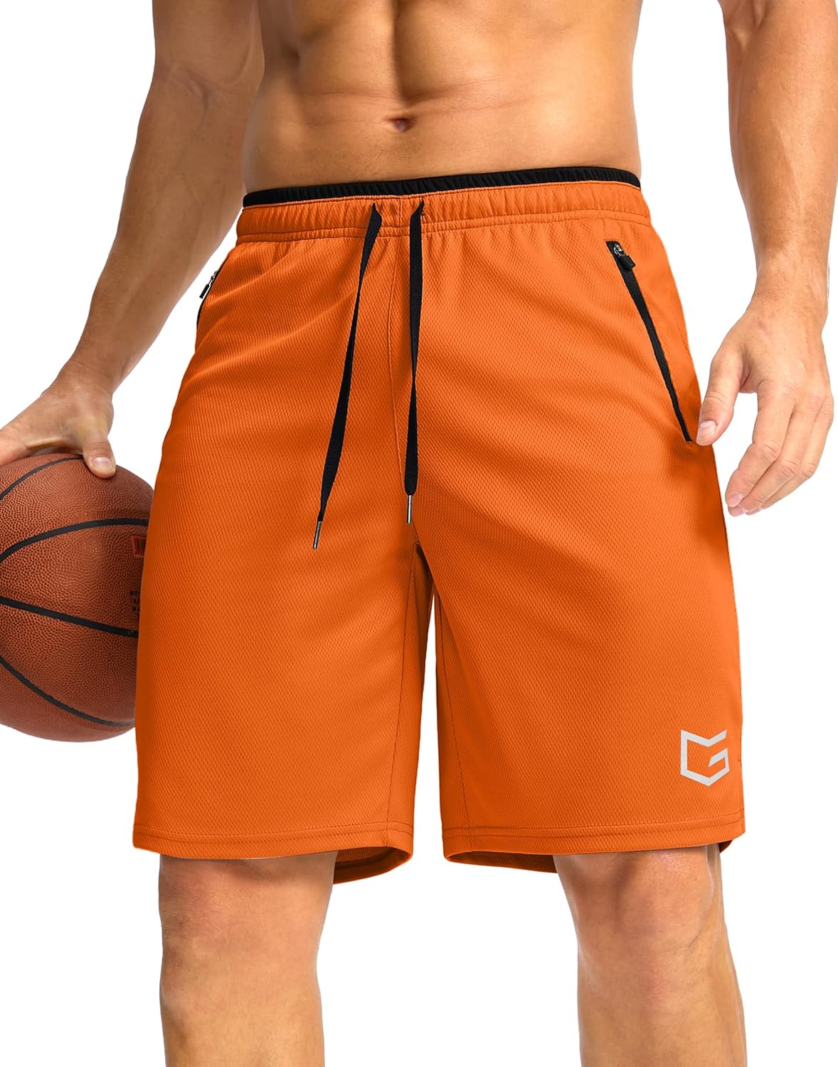 G Gradual Men's Gym Shorts wtih Zipper Pocket 9" Athletic Basketball Mesh Shorts...