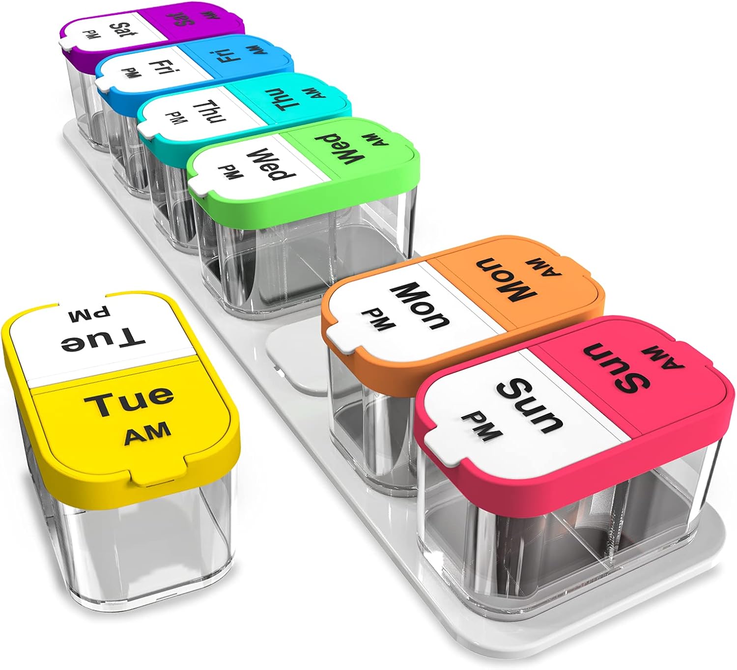 Odaro Extra Large Weekly Pill Organizer 2 Times A Day, Pill Box 7 Day Am Pm to H...