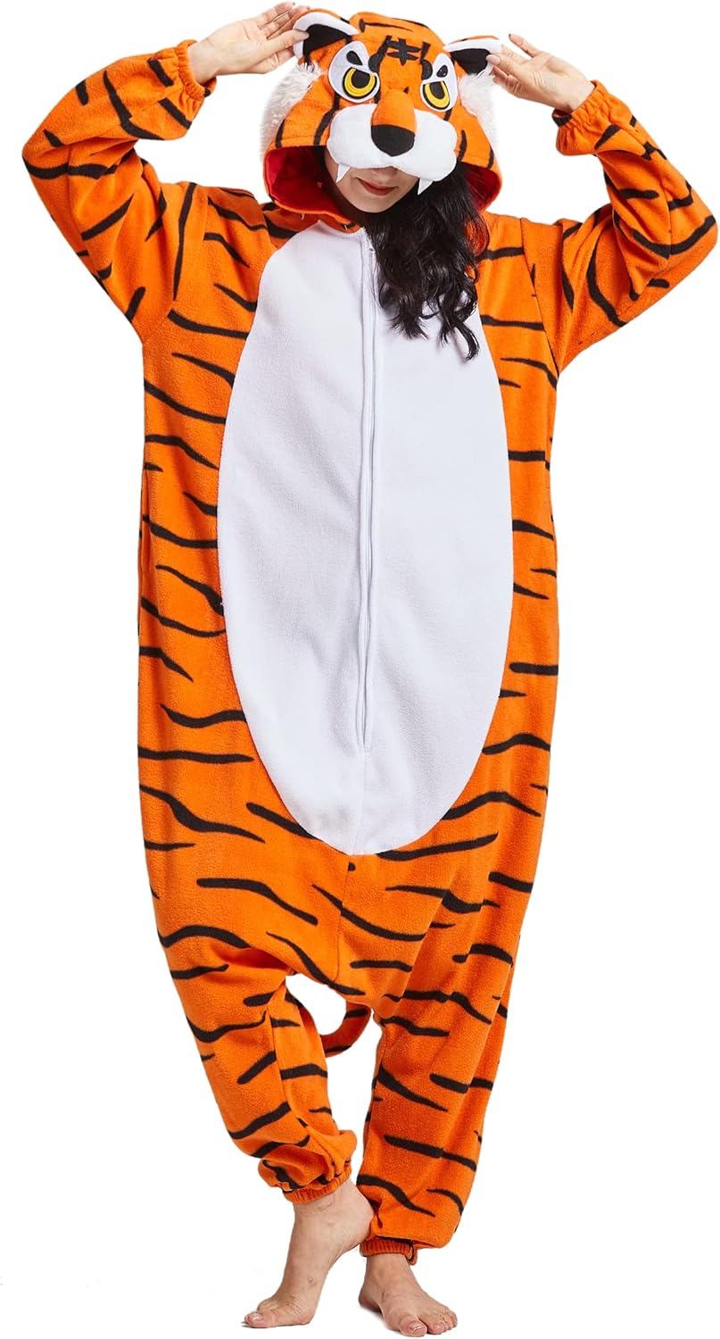 DELEY Unisex One Piece Costume Pajamas Animal Adult Onesie Halloween Cosplay Paj...