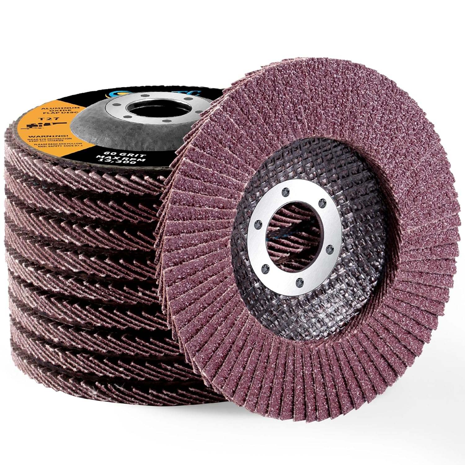 SATC Flap Discs 115mm 10 Pack Grinding Discs 60 Grit for Angle Grinder to Sandin...