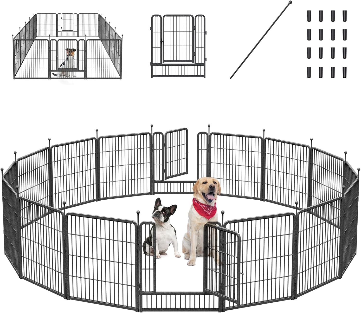 Innovative Mr IRONSTONE Dog Playpen, Special Dog Fence With Anti-Rust Coating, H...