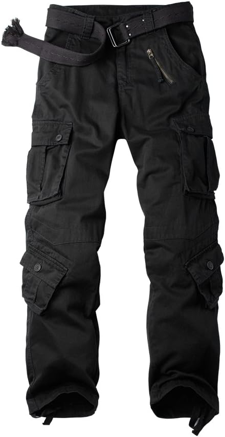 Aeslech Men's Cargo Work Combat Trousers Cotton Casual Military Camo Trousers wi...
