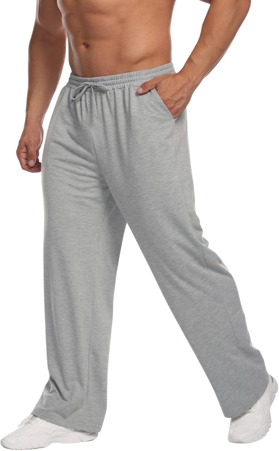 Deyeek Men's Lightweight Sweatpants Open Bottom Sweat Pants for Men Straight Leg...