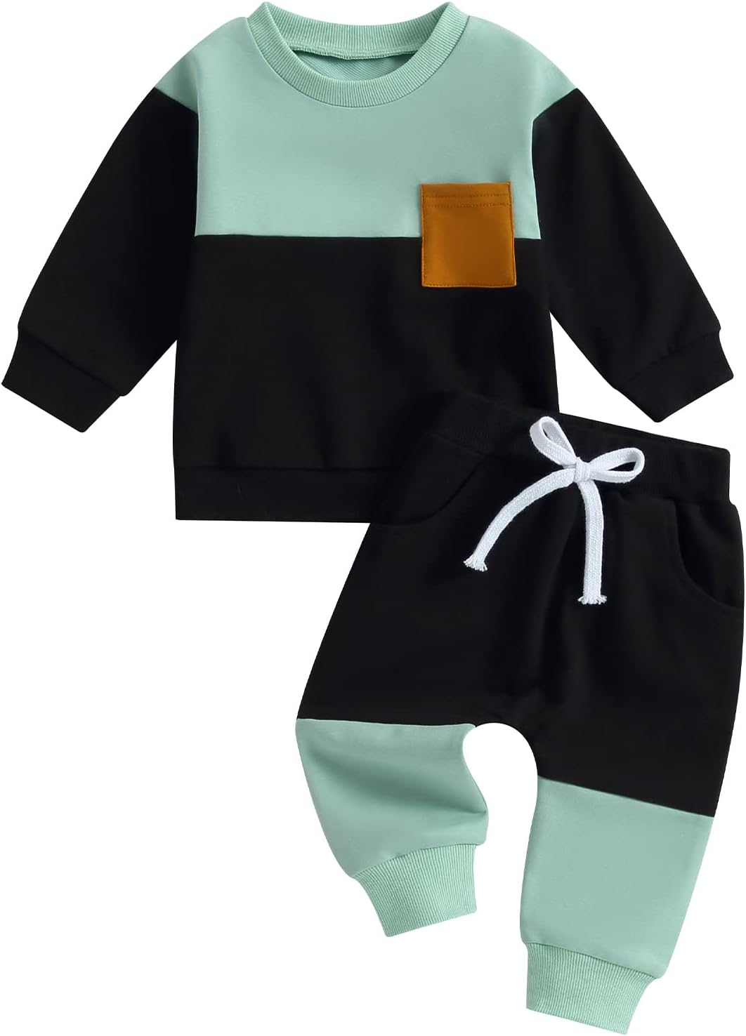 Kupretty Toddler Baby Boy Fall Winter Clothes Color Block Long Sleeve Sweatshirt...