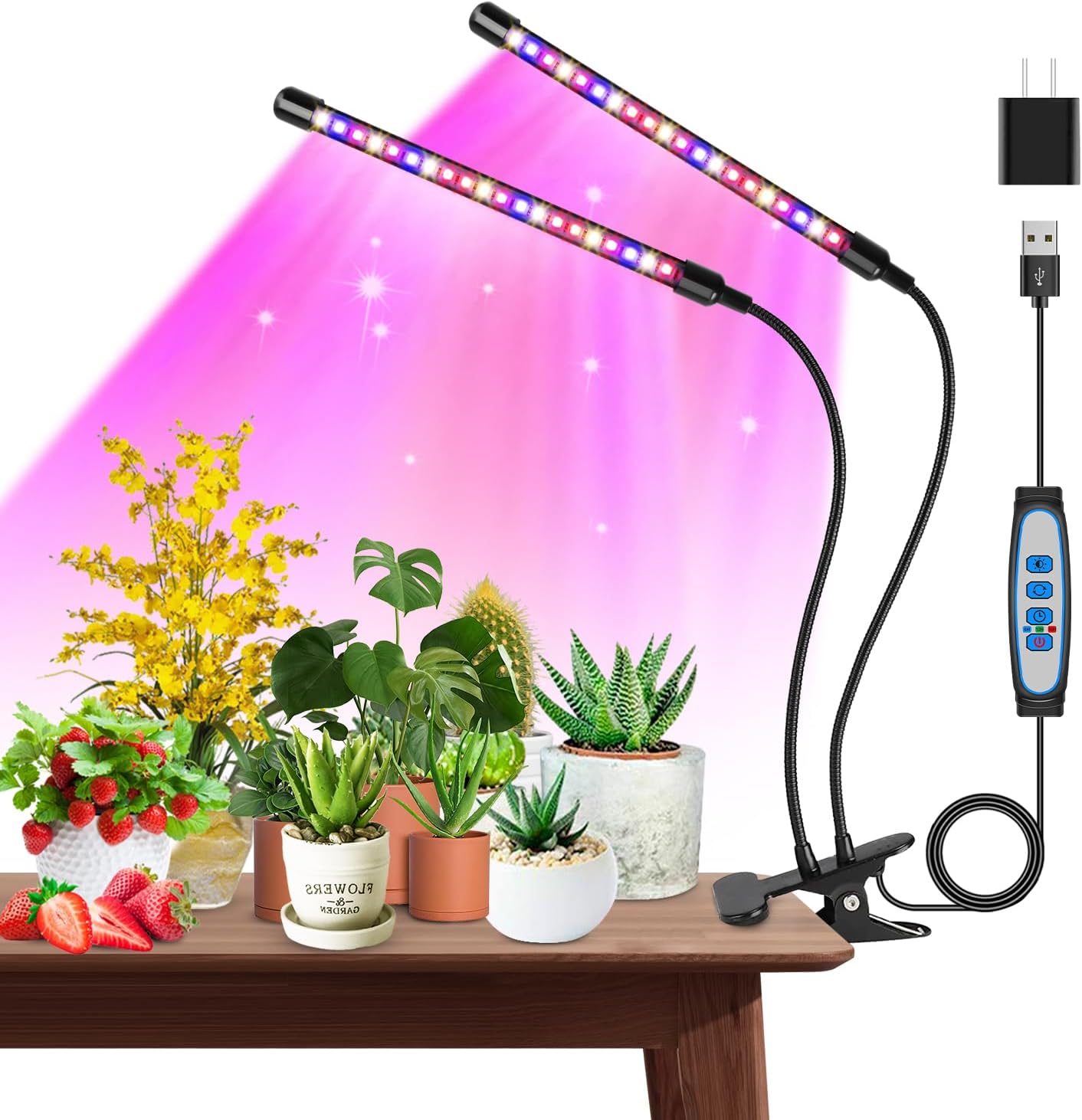 Garpsen Grow Lights for Indoor Plants, 40 LEDs Full Spectrum Led Grow Light, 2 H...