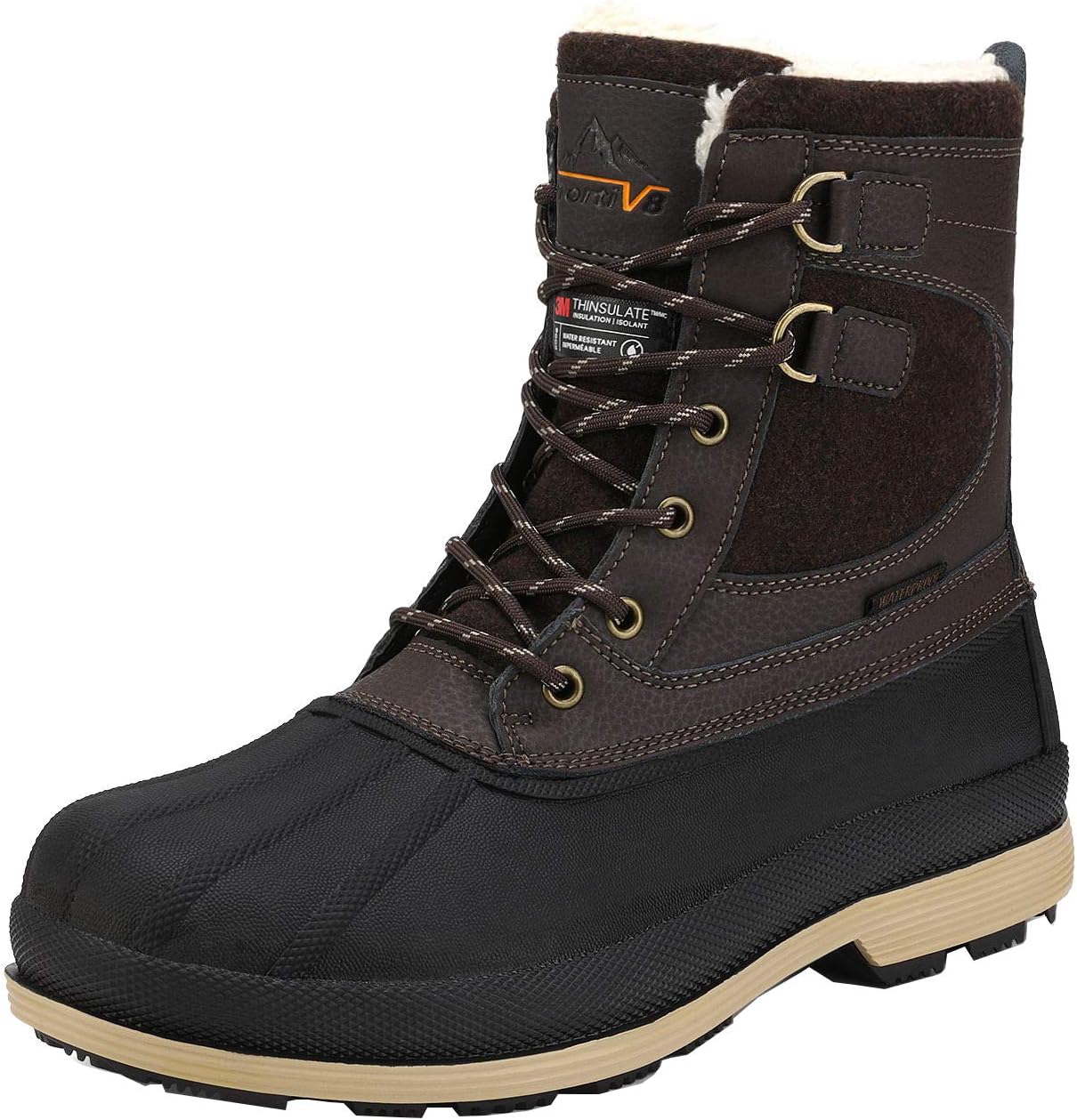 NORTIV 8 Men's Waterproof Winter Boots, Special Snow Boots for 10.5 Size, Afford...