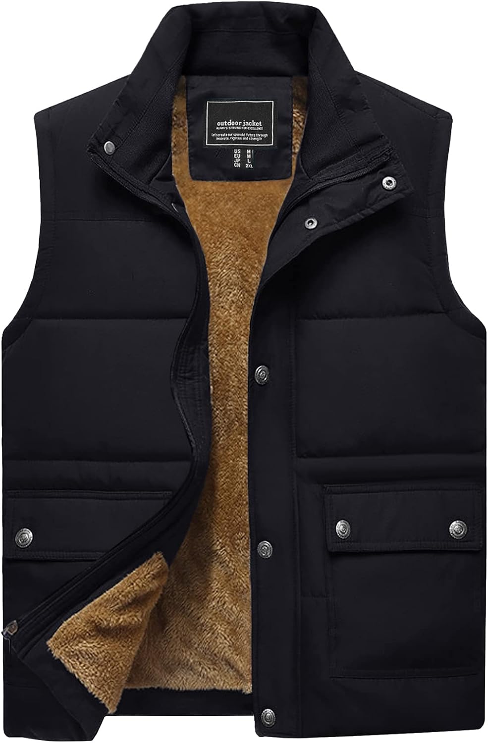 TACVASEN Men's Gilet Winter Fleece Body Warmer for Men Warm Windproof Outerwear...