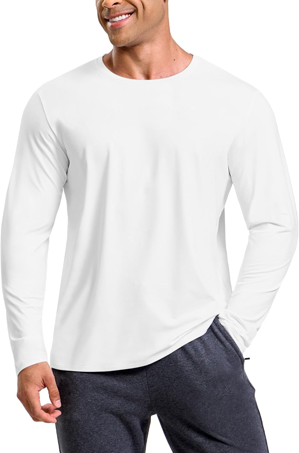 MIER X-Sofort Men's Long Sleeve T-Shirts Lightweight Super Soft Athletic Crew Ne...