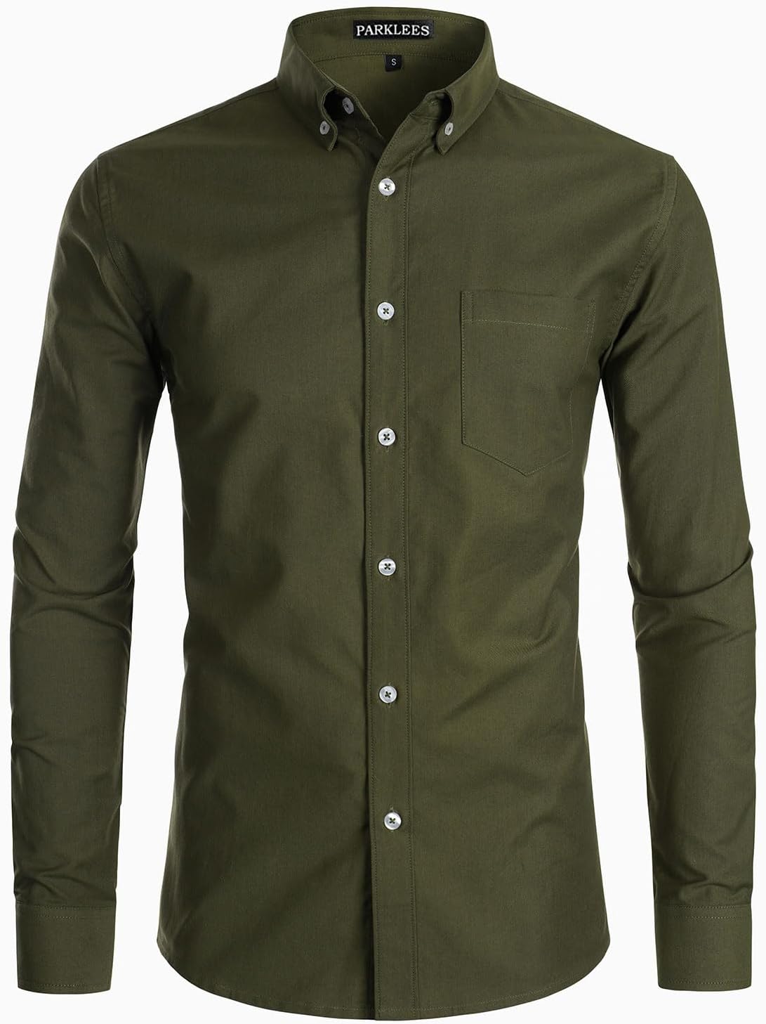 PARKLEES Men's Slim Fit Shirt, Special Long Sleeve Shirt for Smart Casual Occasi...
