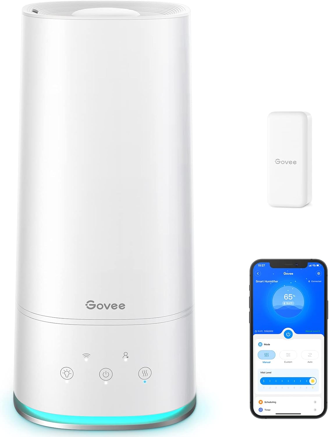Govee 4L Smart Humidifiers for Bedroom with Hygrometer Thermometer, Top Fill Coo...