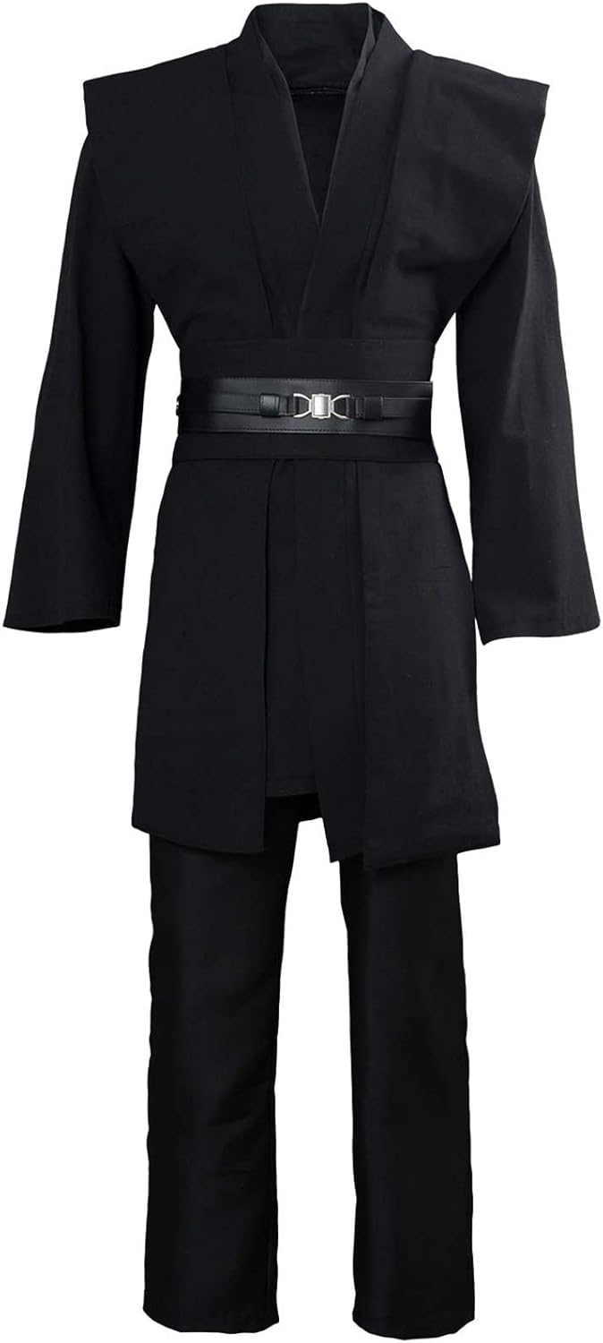 GOLDSTITCH Men Tunic Robe Knight Fancy Cool Cosplay Costume Black(tunic) Small