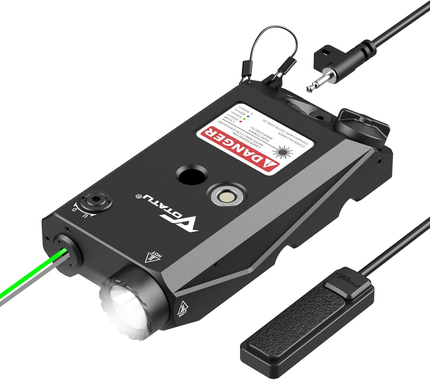 VOTATU V840 Green Laser/Light/IR Combo, 1500 Lumens Tactical Flashlight Laser fo...