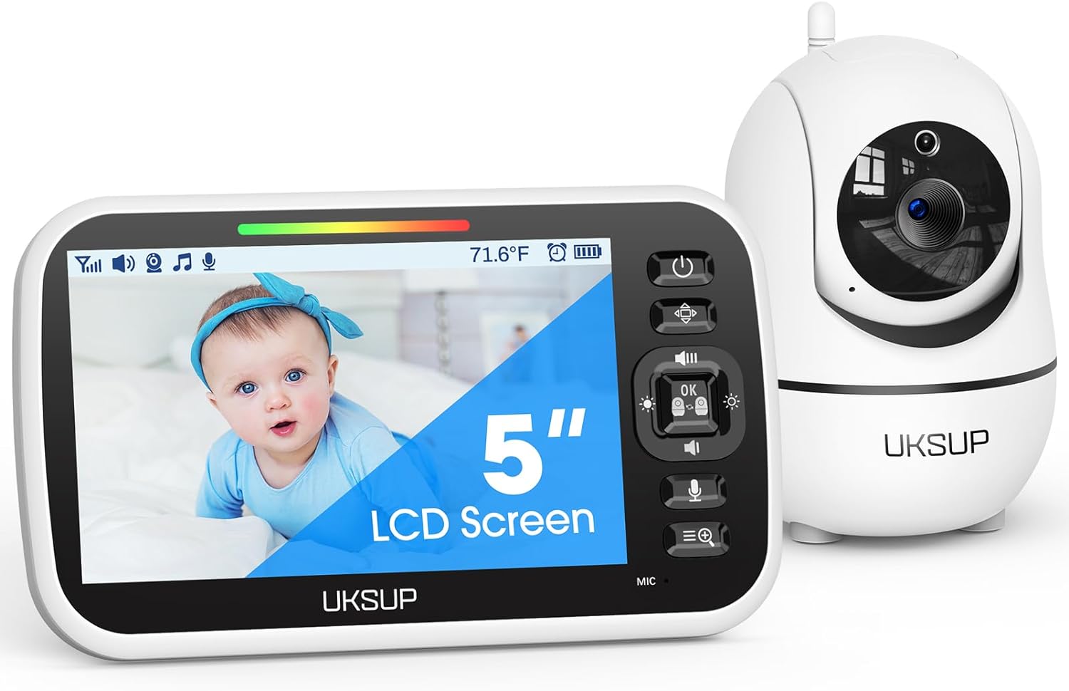 Baby Monitor with Camera and Audio - 5” Display Video Baby Monitor with 29 Hour...