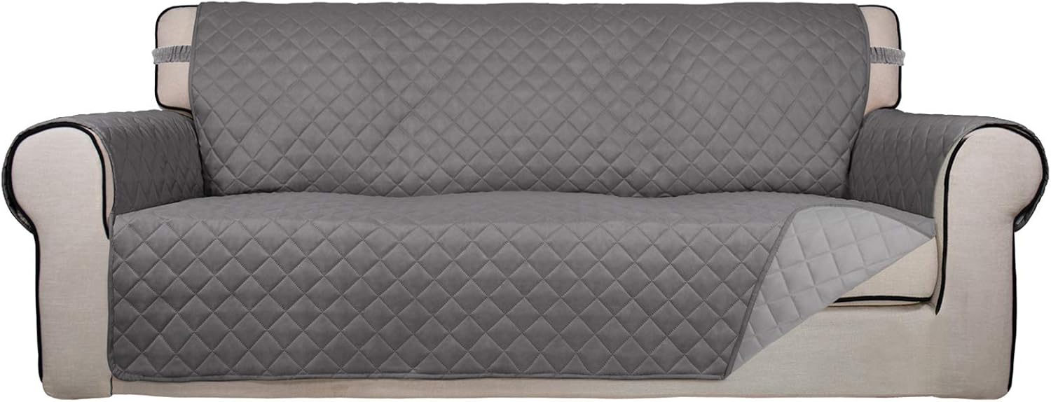 PureFit Reversible Quilted Sofa Cover, Water Resistant Slipcover Furniture Prote...