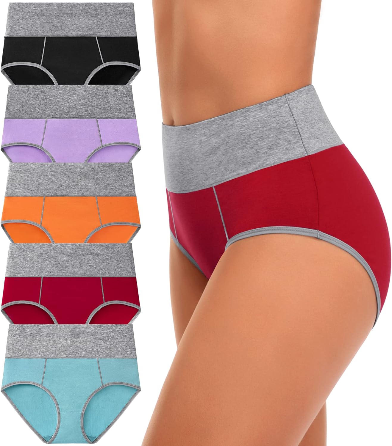 CULAYII High Waisted Underwear for Women Cotton No Muffin Top Full Coverage Brie...