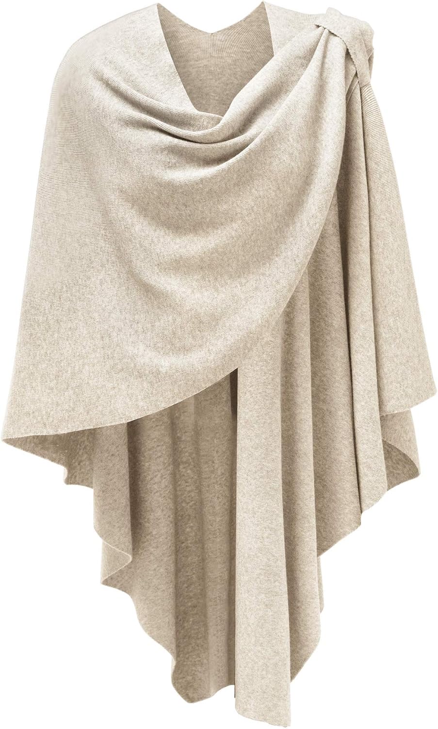 PULI Womens Large Cross Front Poncho Sweater Wrap Topper Knitted Elegant Shawls...