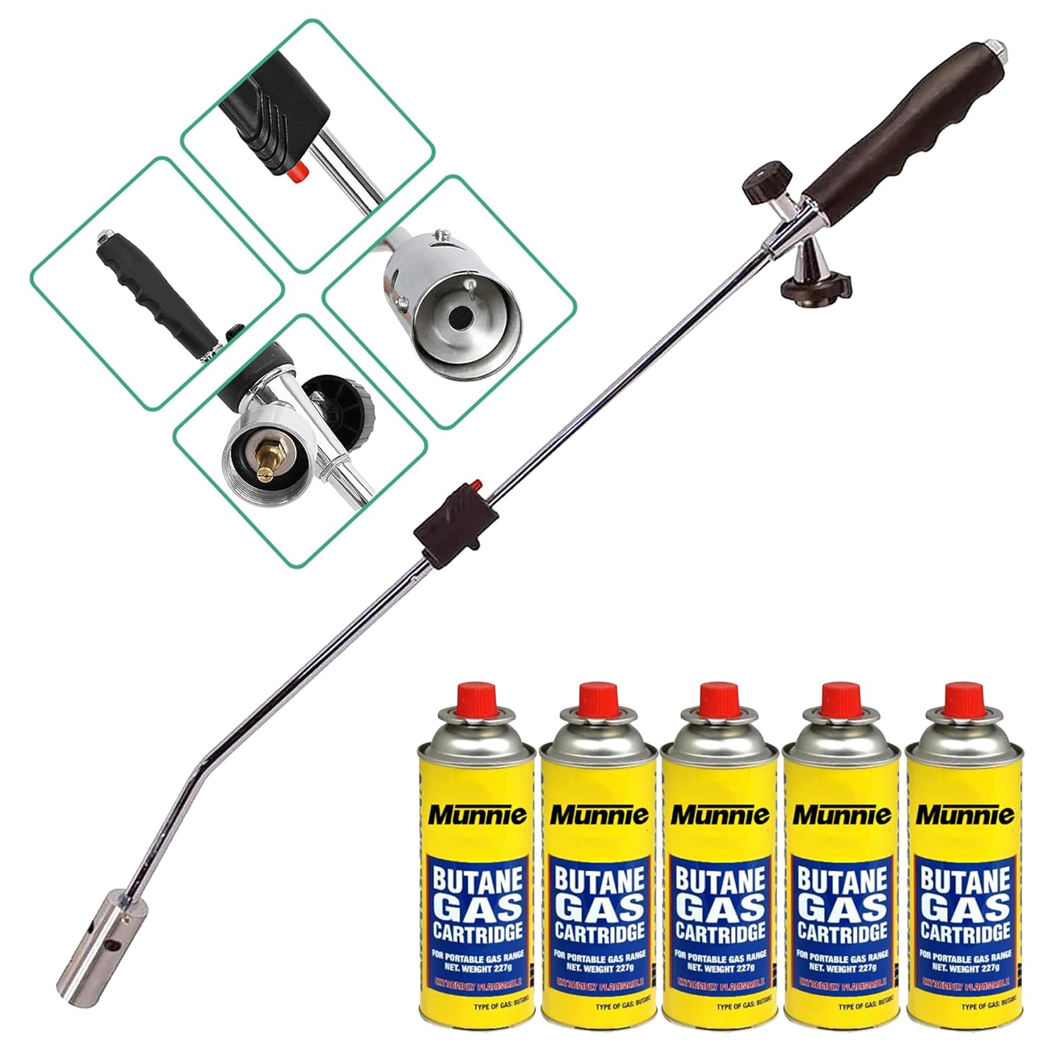 Munnie Gas-Powered Weed Burner with Auto Ignition | Weed Killer Weed Burner | Ad...