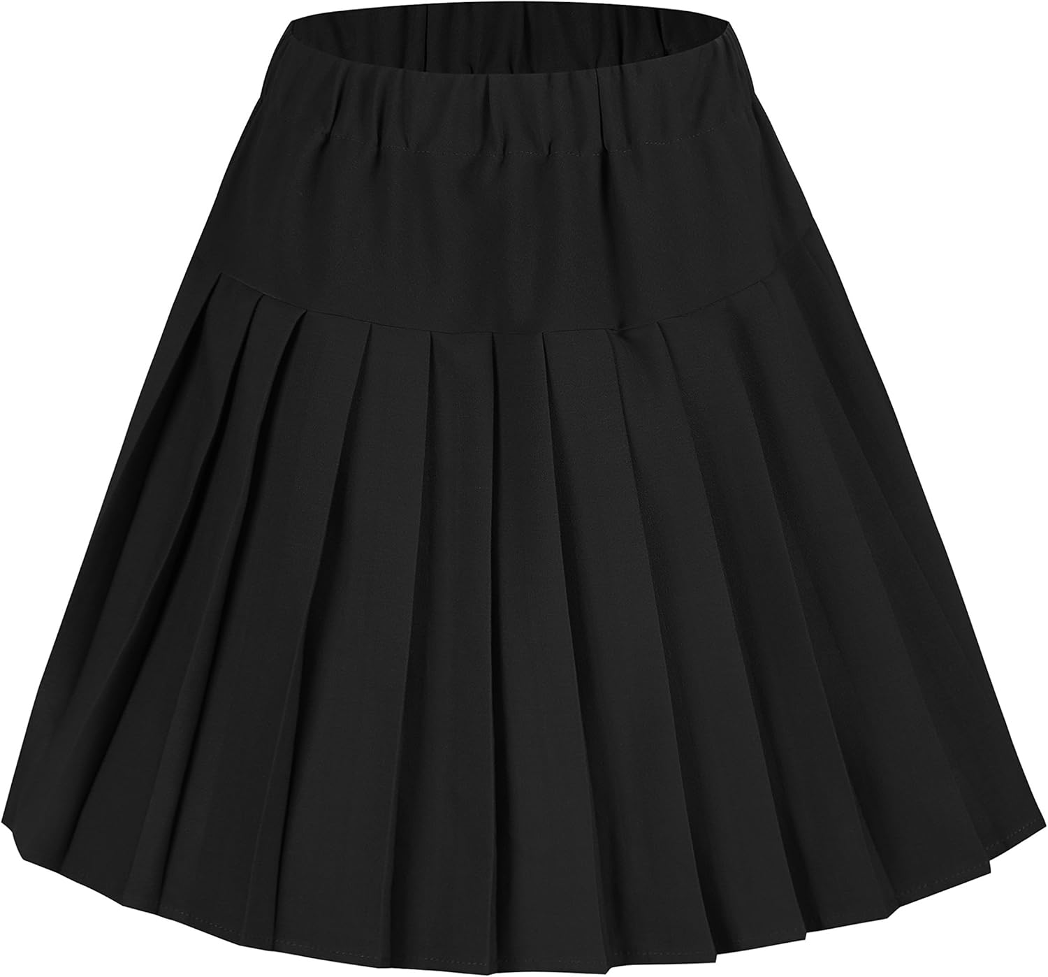 Women's Elastic Waist Plaid Pleated Skirt Tartan Skater School Uniform Mini Skir...