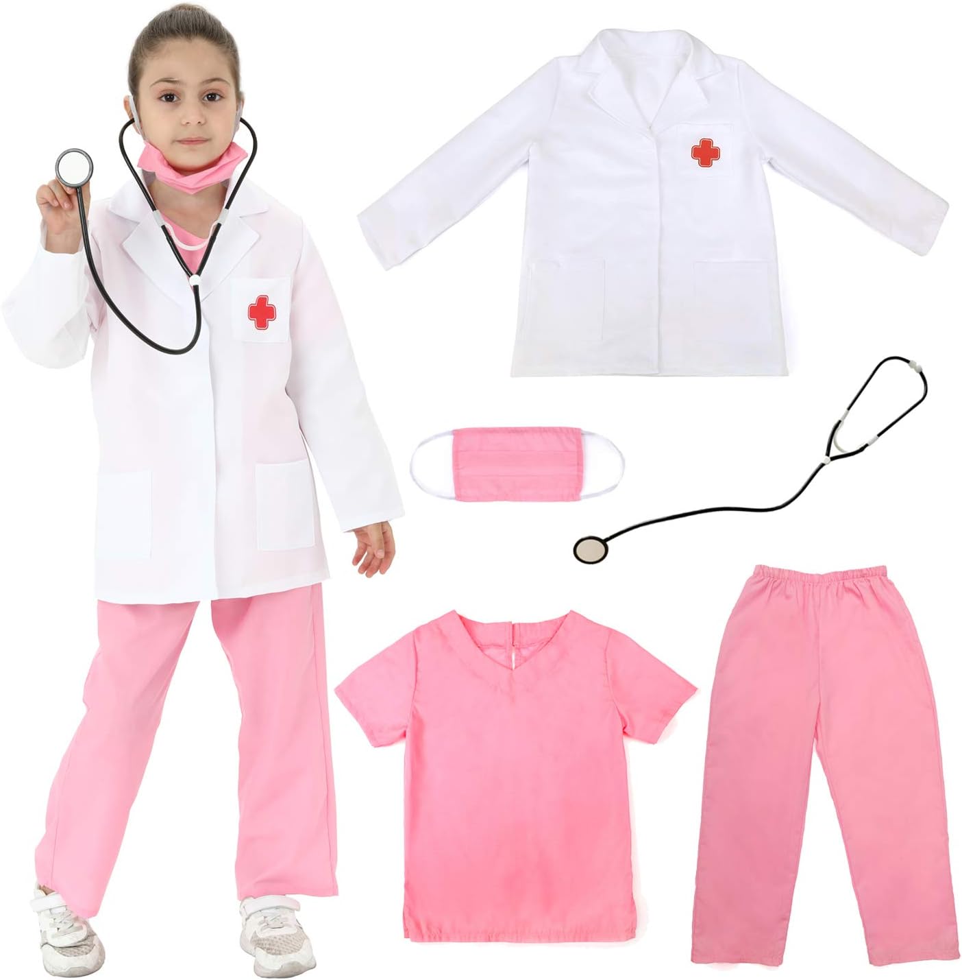 Sincere Party Kids Unisex Doctor Role Play Costume Doctor Fancy Dress Up Playset...