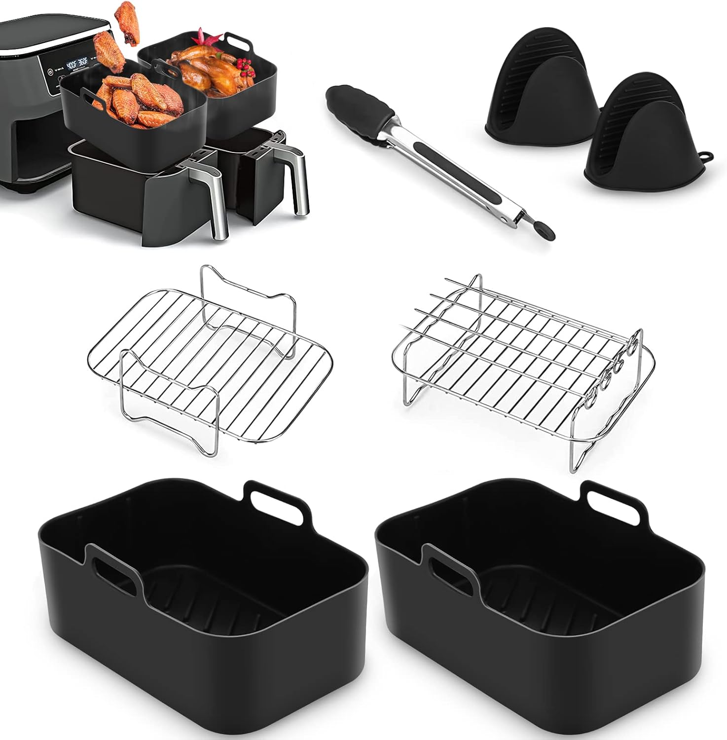 Air Fryer Accessories, 7 PCS Ninja Air Fryer Accessories for Ninja AF400UK & AF3...