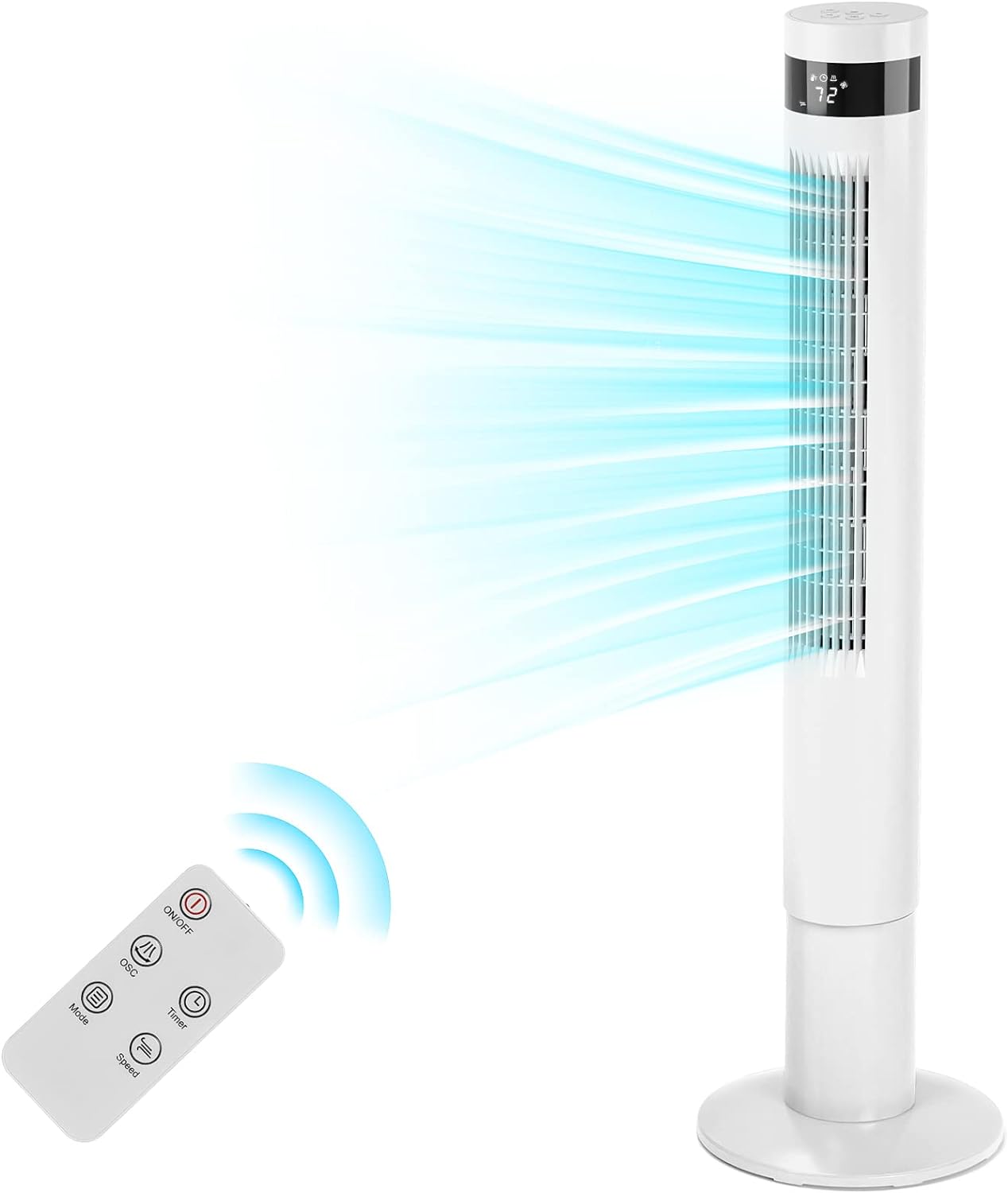 Antarctic Star Tower Fan Portable Electric Oscillating Fan Quiet Cooling Remote...