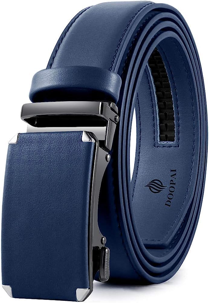 DOOPAI Belt Men, Ratchet Belt Dress Adjustable 1 3/8" Genuine Leather Designer B...