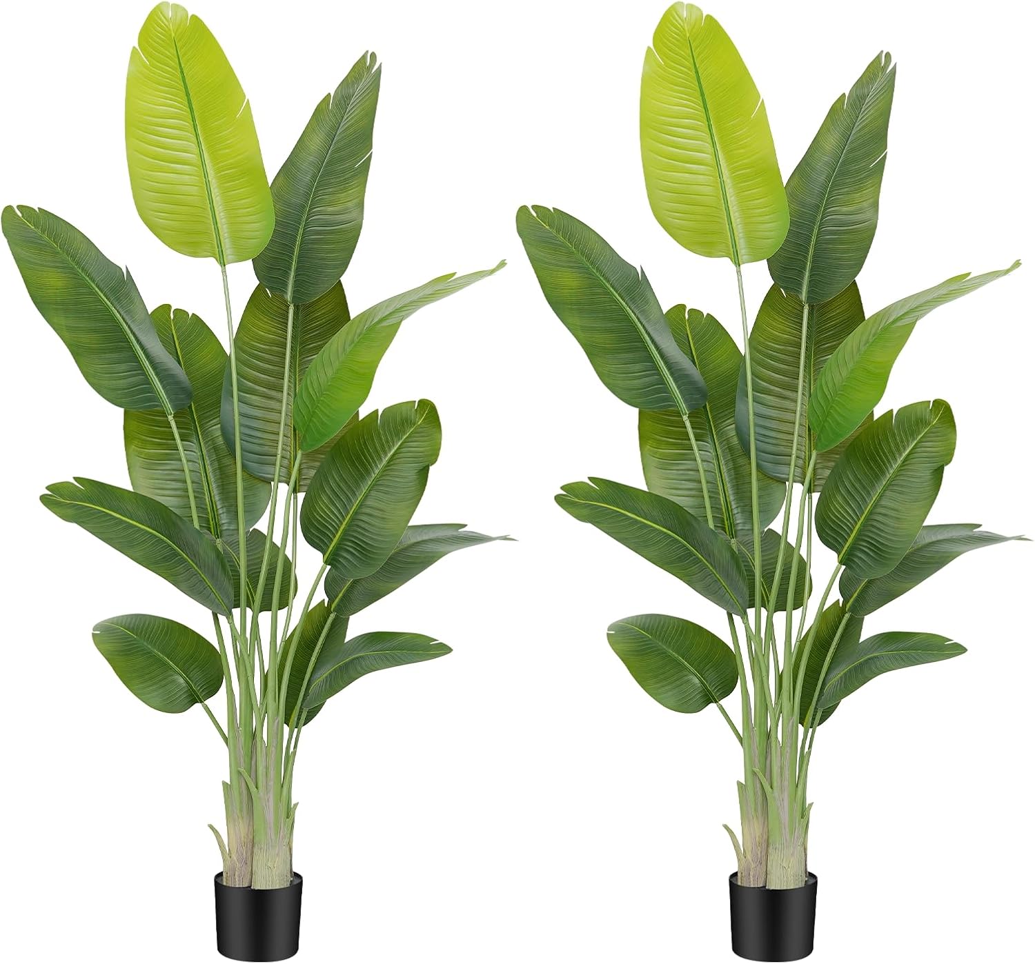 Lifelike Bird of Paradise Artificial Plant,6ft Faux Banana Leaf Tree with 13 Tru...