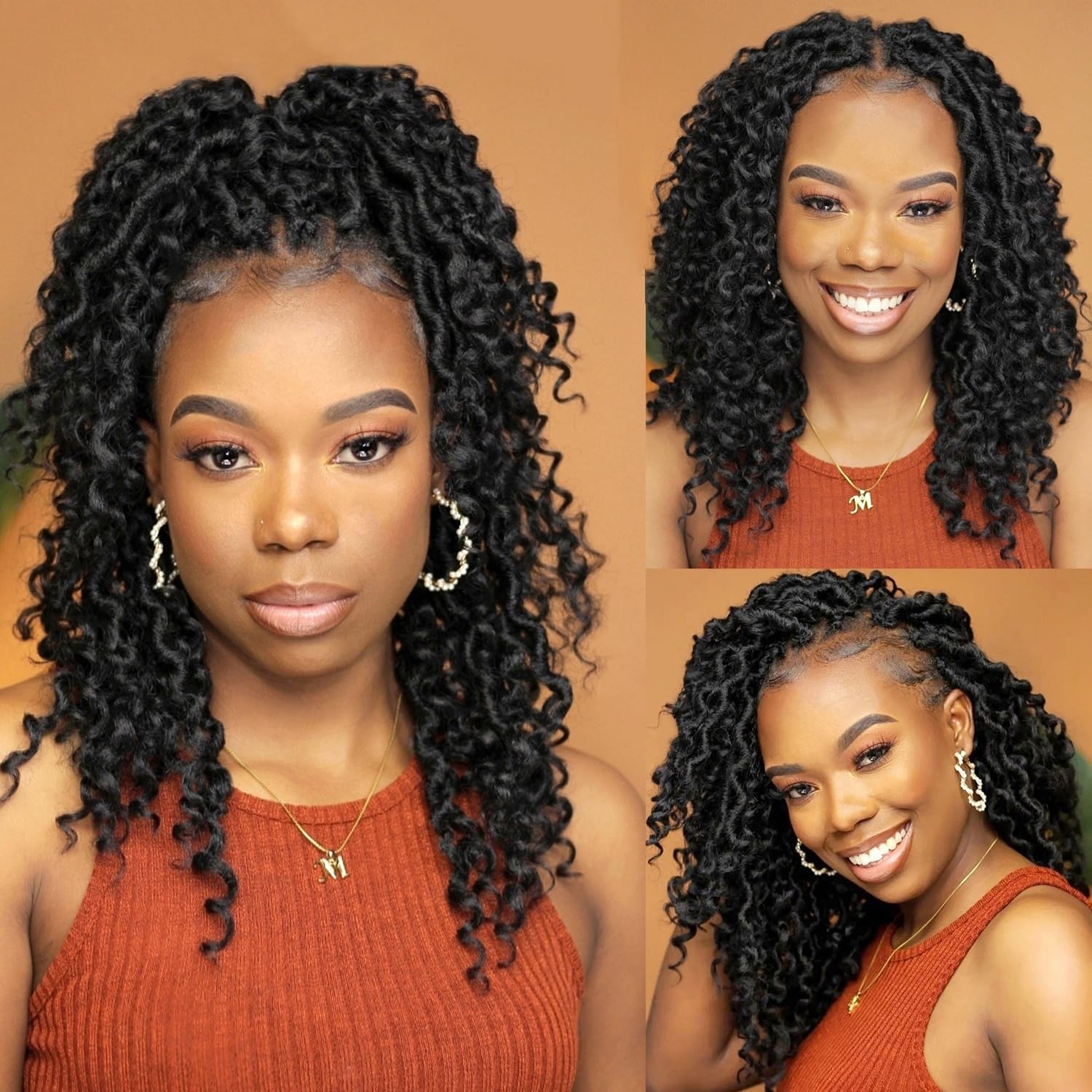 Faux Locs Crochet Hair 12 Inch Goddess Locs Crochet Hair 6 Packs Prelooped Croch...
