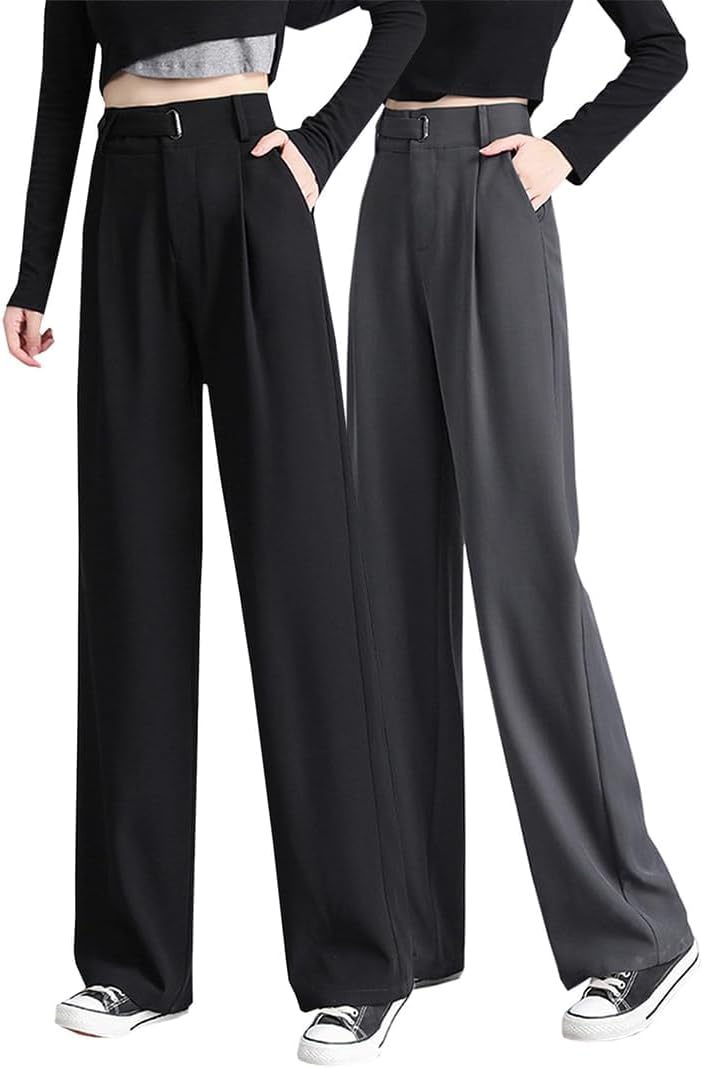 Betusline Women's Wide Leg Pants Business Casual Straight Office Trousers for Wo...