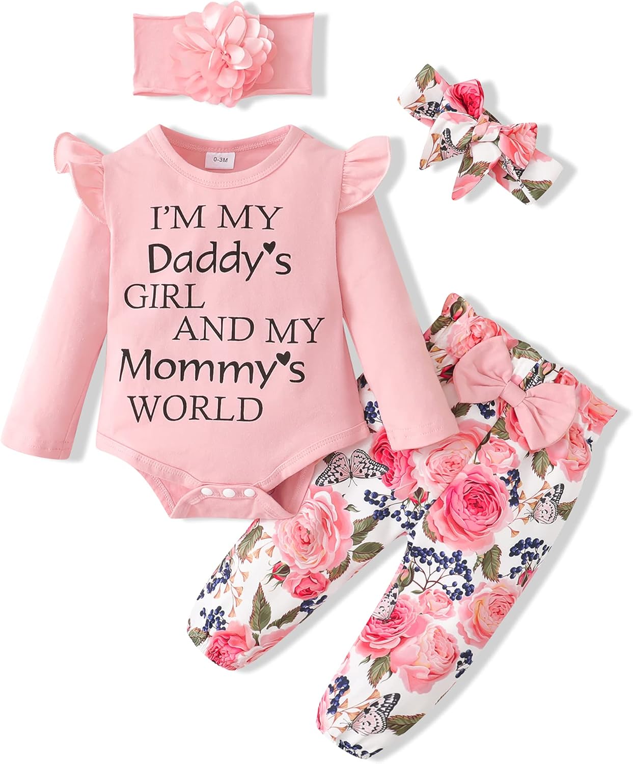 SUNNY PIGGY Newborn Infant Baby Girl Clothes Ruffle Romper Toddler Girl Floral C...