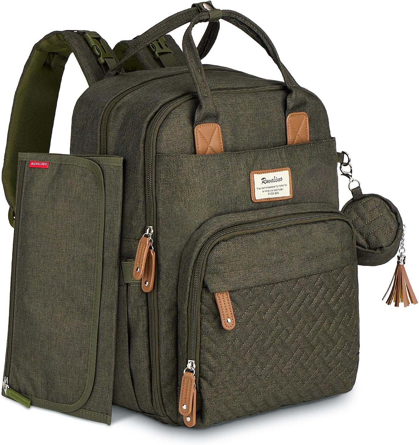 RUVALINO Baby Changing Bag Backpack, Neutral All-in-One Baby Bags for, Multifunc...