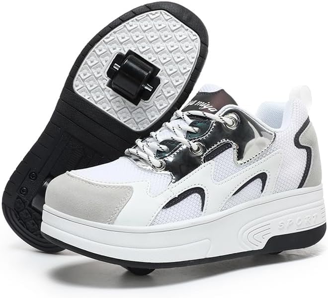 Wooowyet Roller Skate Shoes for Kids Boys Girls Rechargealbe Wheels Sneakers Fas...