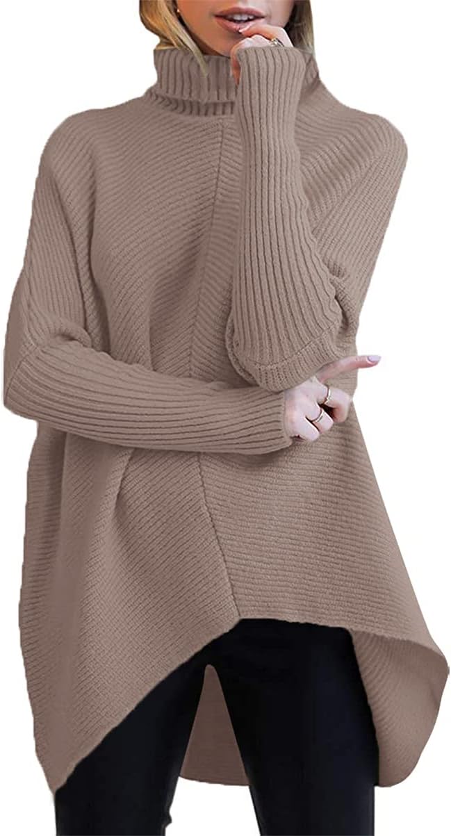 ANRABESS Womens Oversized Turtleneck, High-Quality Batwing Long Sleeve Sweater,...