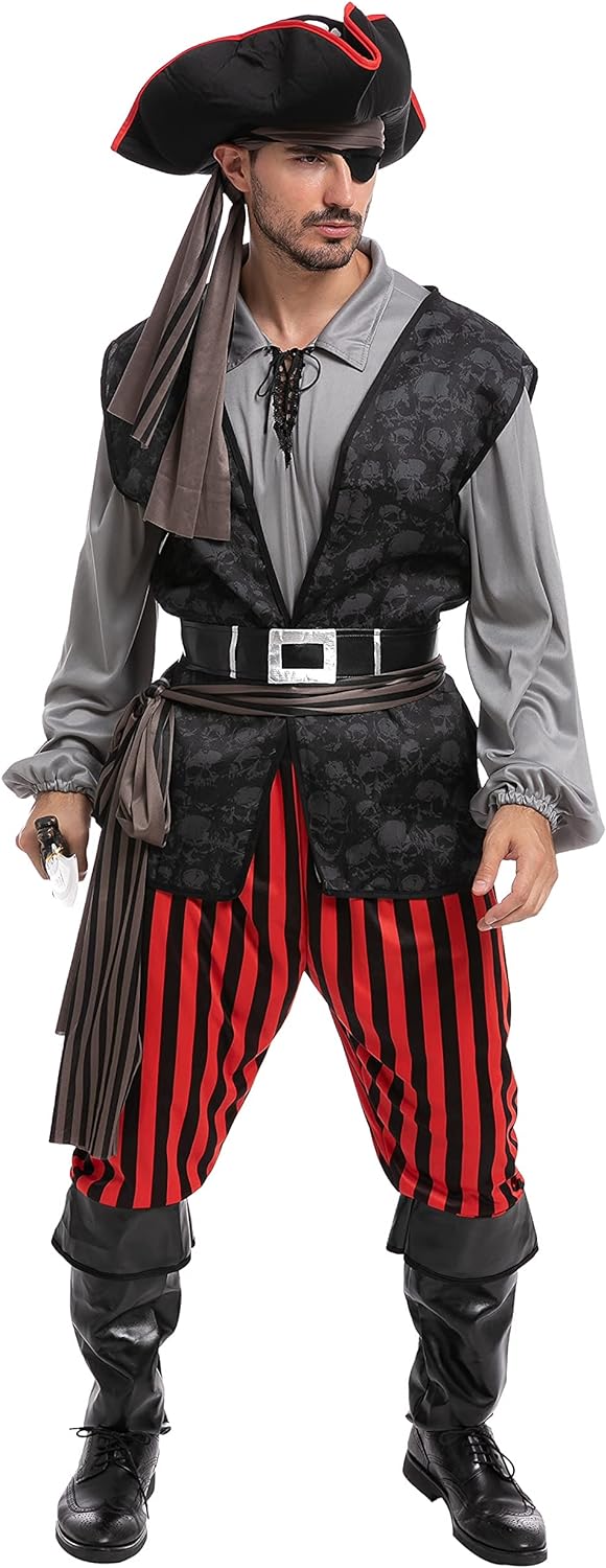 Spooktacular Creations Adult Men Pirate Costume for Halloween, Costume Party, Tr...