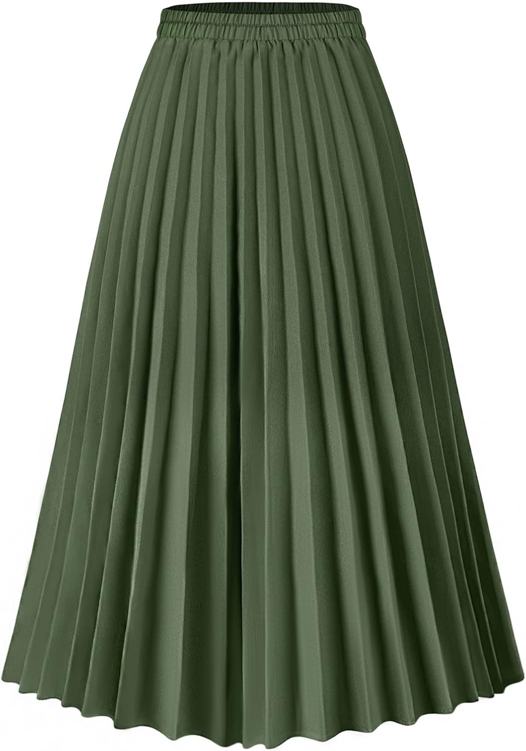 Womens Skirt Leopard Print Midi Long Shirring Skirts High Waisted A Line Skirts...
