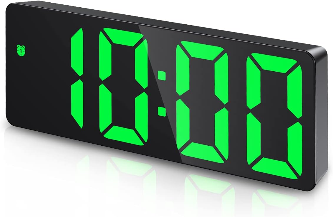 Criacr Digital Alarm Clock, Alarm Clocks Bedside with Big LED Temperature Displa...