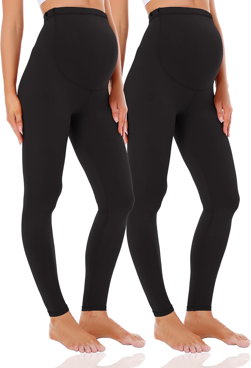 Foucome Women's Over Bump Super Soft Support Maternity Leggings Cropped Pants M...