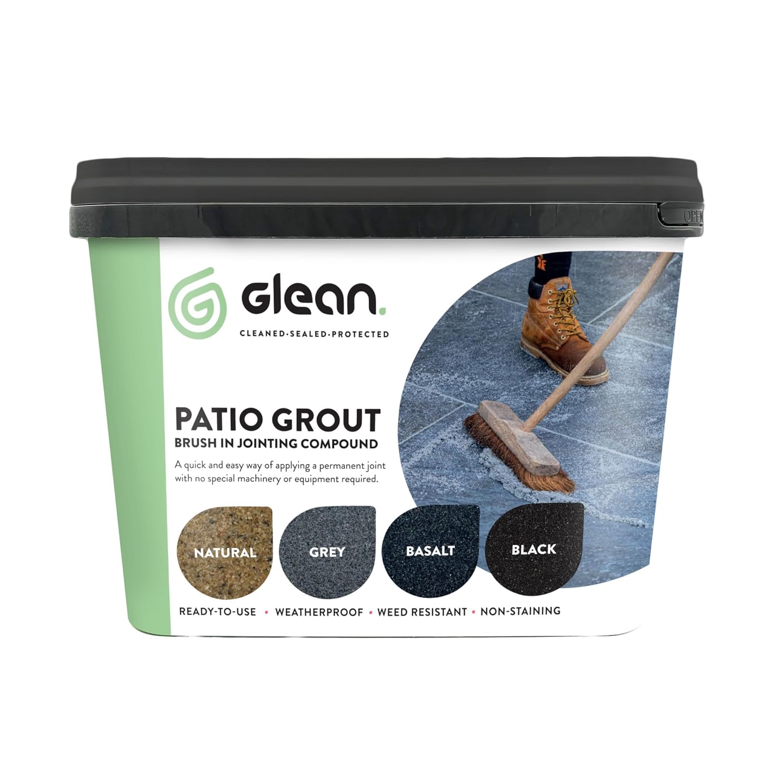 GLEAN Patio Grout | BASALT | 15kg - 20m² Coverage | Jointing Compound | Brush In...