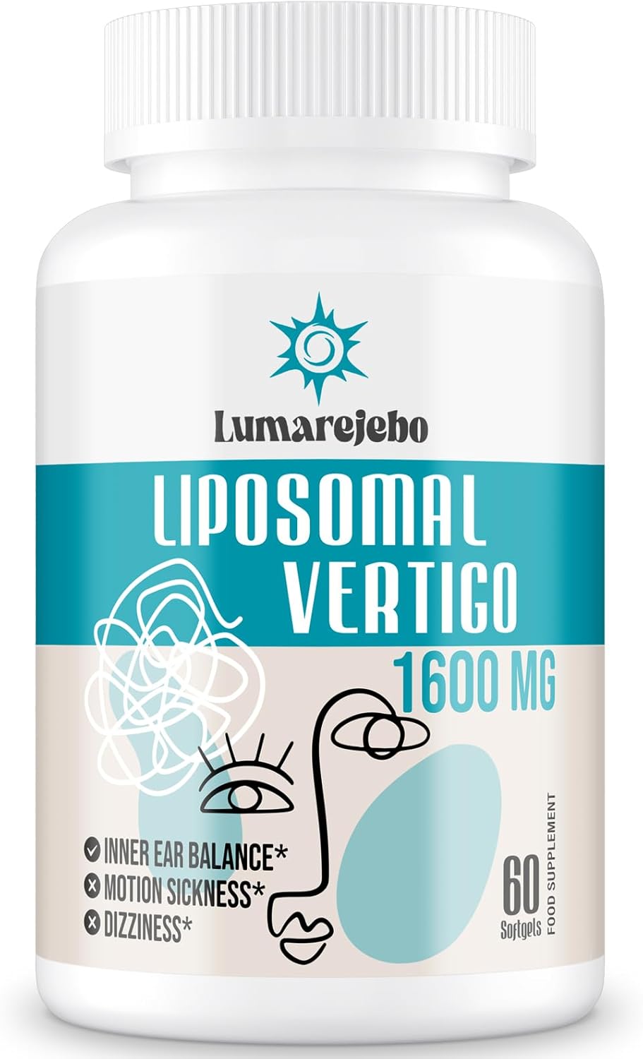 Lumarejebo Liposomal Vertigo Softgel 1600mg, Inner Ear Balance Supplement with G...