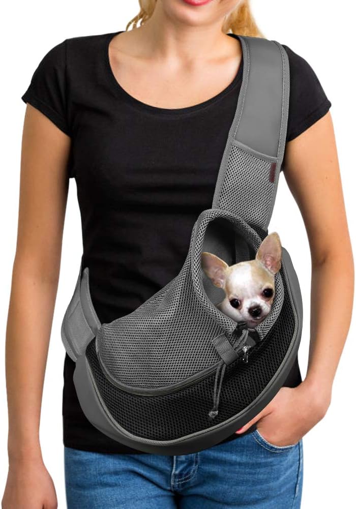 YUDODO Pet Dog Sling Carrier Large Pocket Adjust Strap Anti-Falling Design Breat...