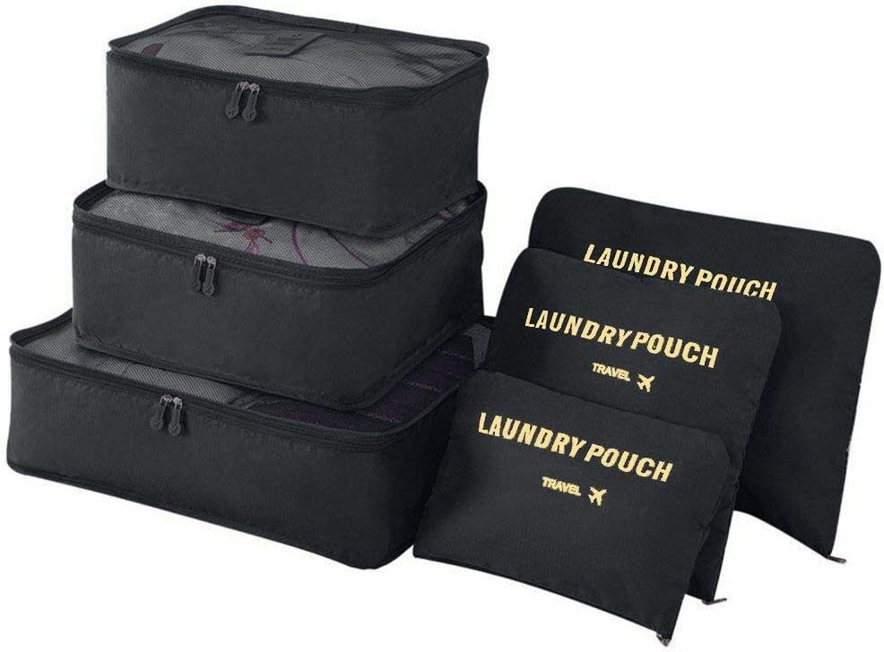 Vicloon Travel Organiser Packing Bags, 6 PCS Travel Packing Cubes Set for Clothe...