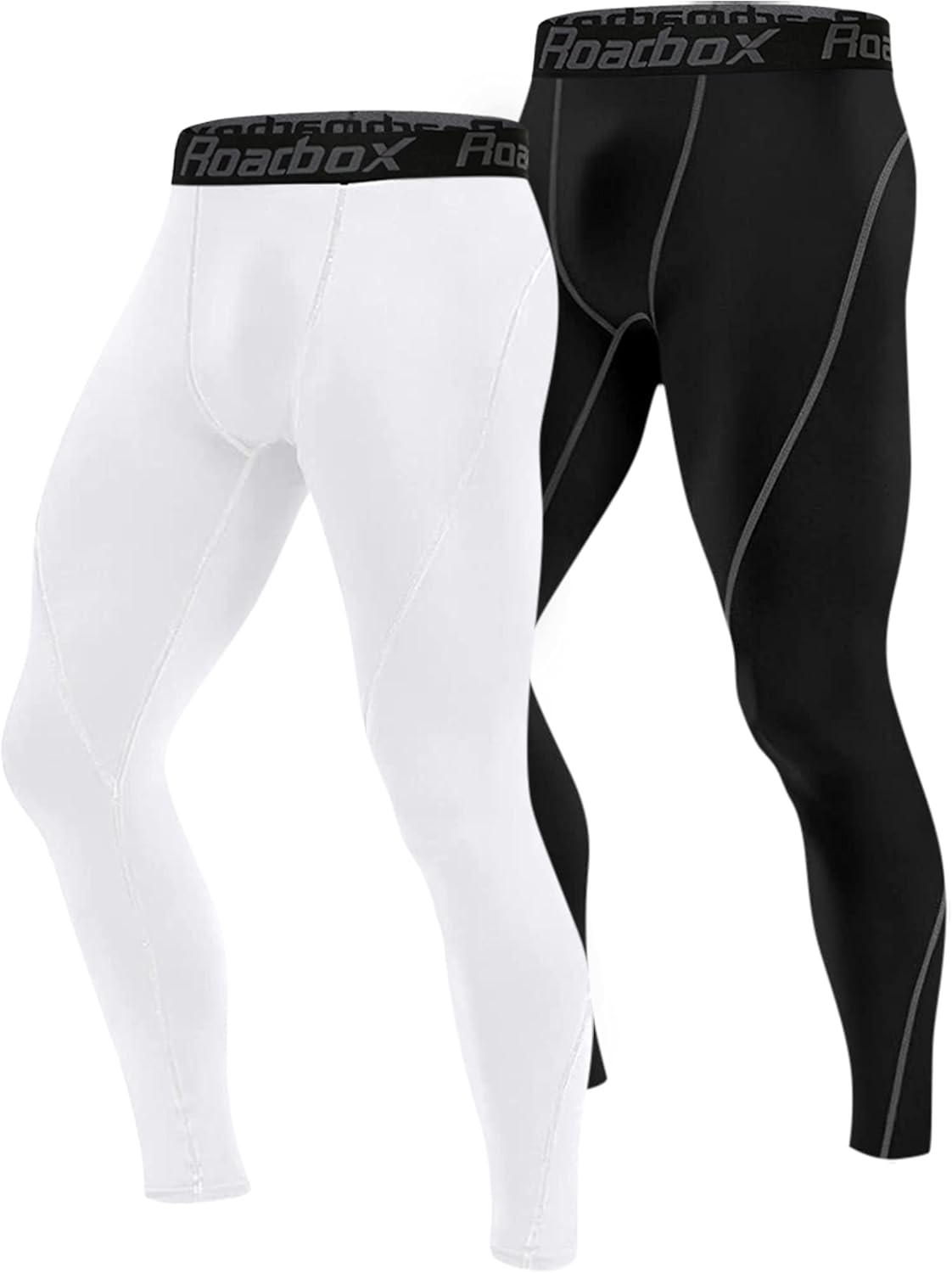 Roadbox 1, 2 or 3 Pack Men's Compression Pants Athletic Base Layer Cycling Tight...
