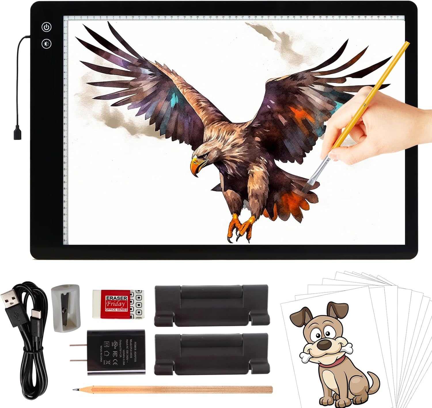 Upgraded Rechargeable A2 Light Pad 23.7”x15.8”, TOHETO 5200mAh Battery Powered L...