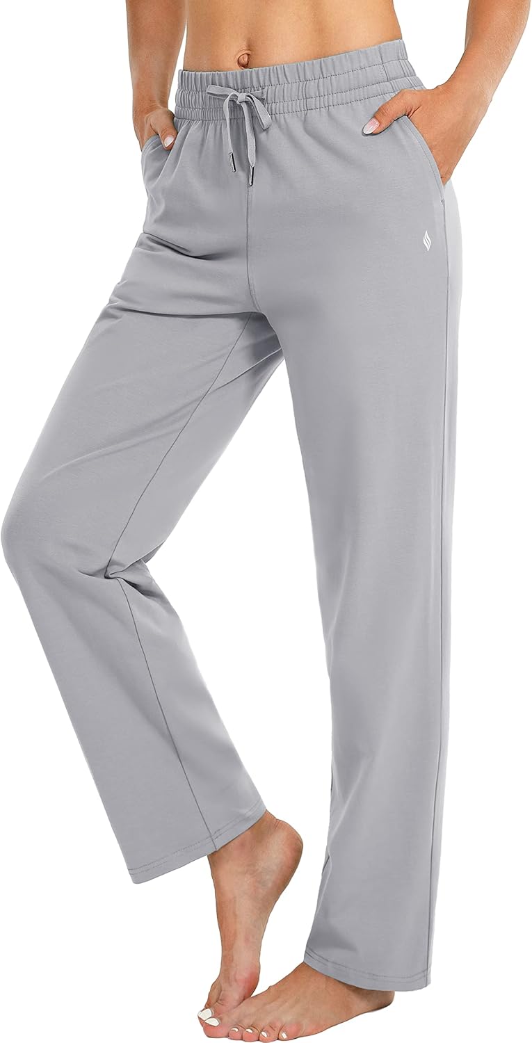 SANTINY Women's Cotton Sweatpants, Special Yoga Lounge Casual Pants, Unique Open...