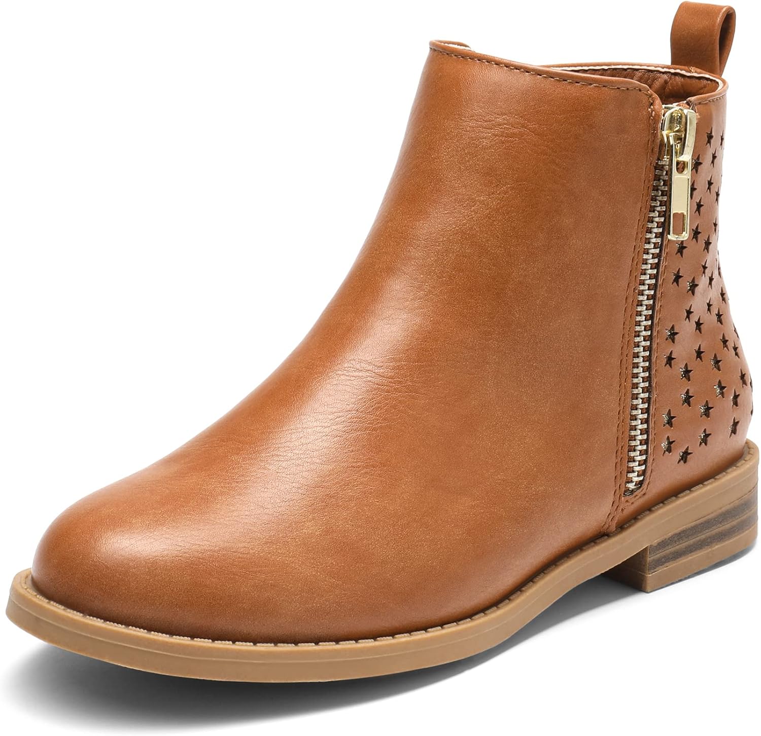 DREAM PAIRS Girls Ankle Boots, Stylish Boots with Side Zipper, Comfortable Low H...
