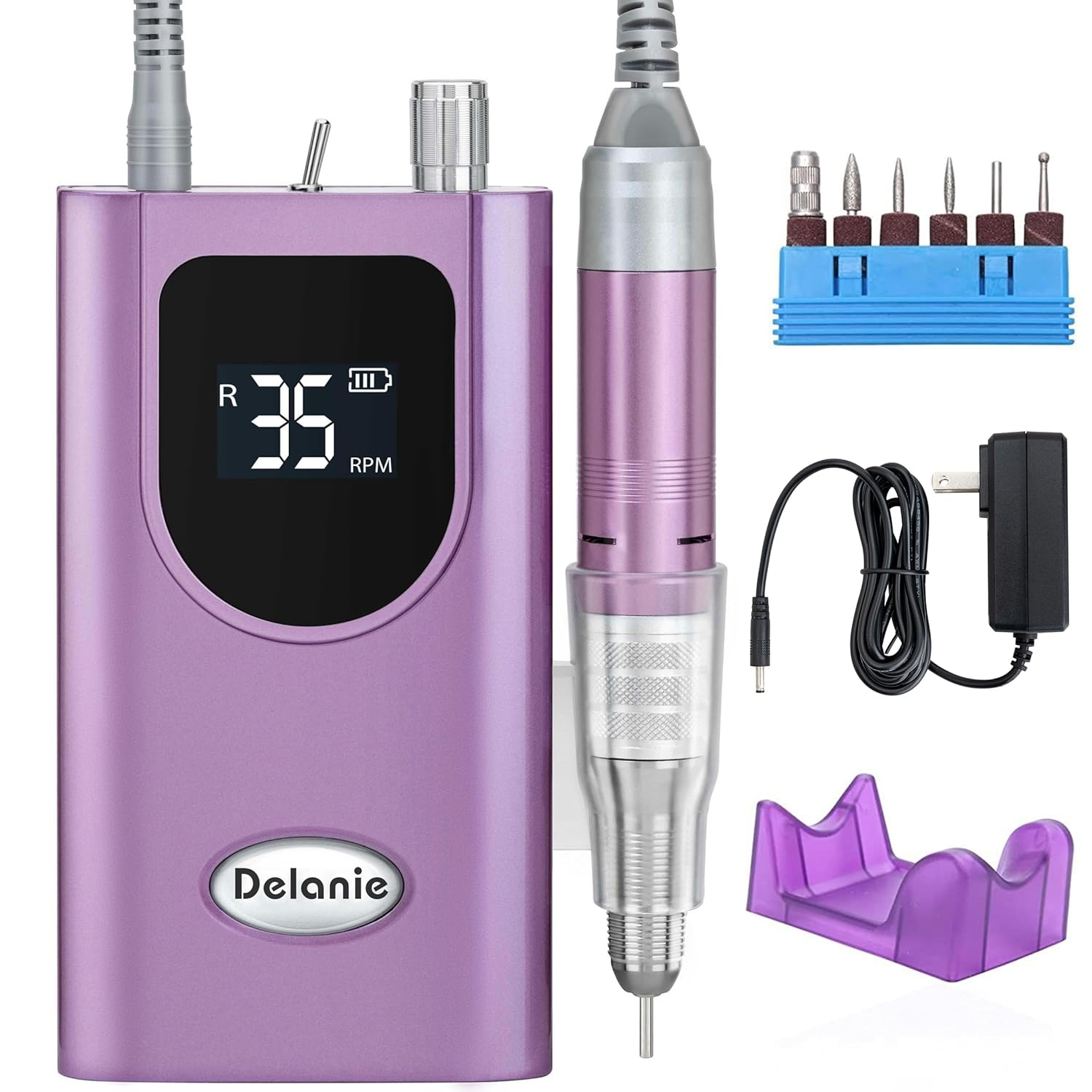 Delanie Professional Nail Drill Machine 35000 RPM, Portable Nail Drill for Acryl...
