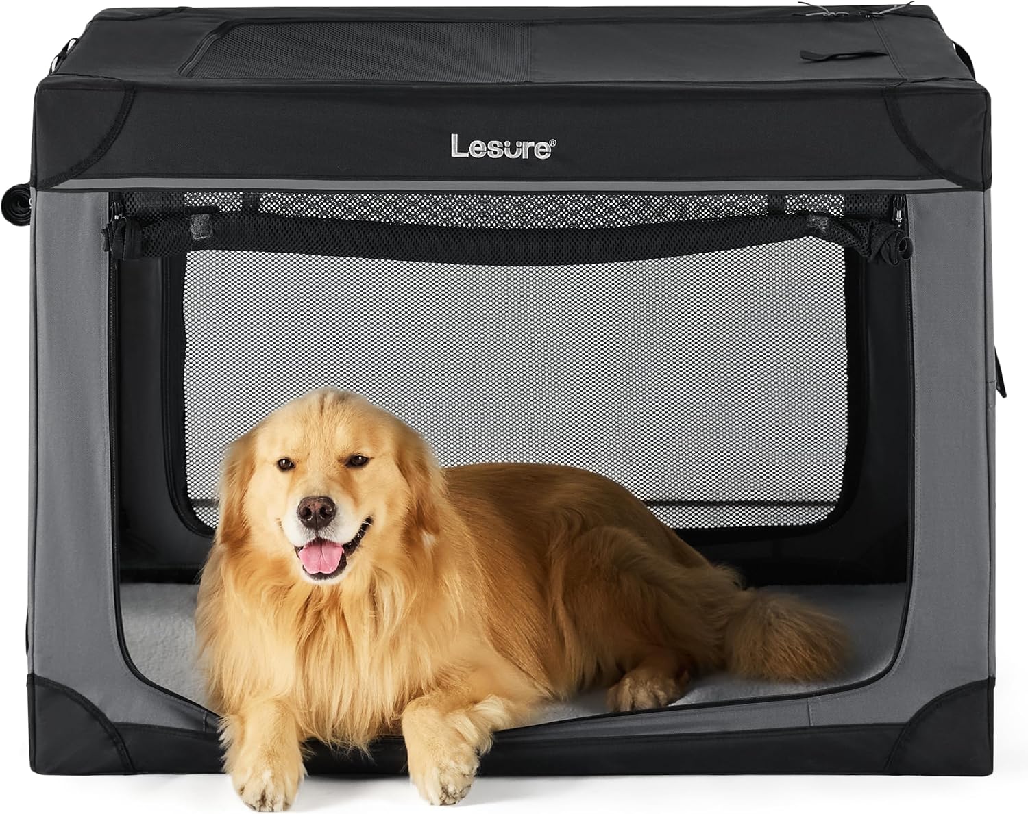 Lesure Soft Collapsible Dog Crate - 42 Inch Portable Travel Dog Crate for Extra...