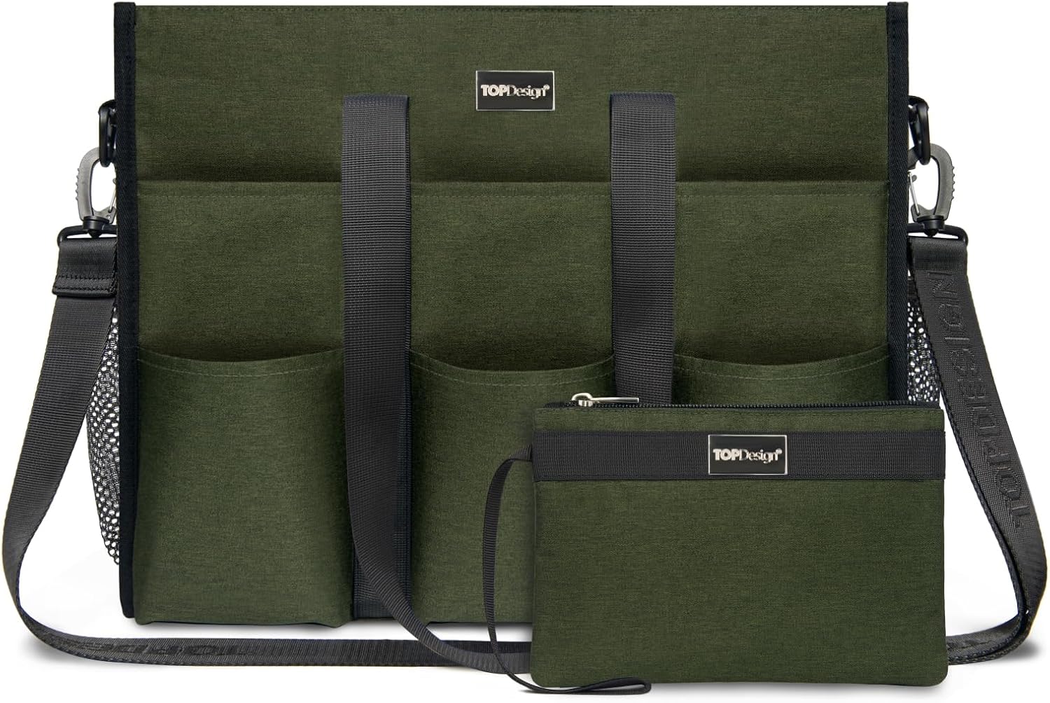 TOPDesign Utility Water Resistant Tote Bag, Special Bag with 22 Exterior Compart...