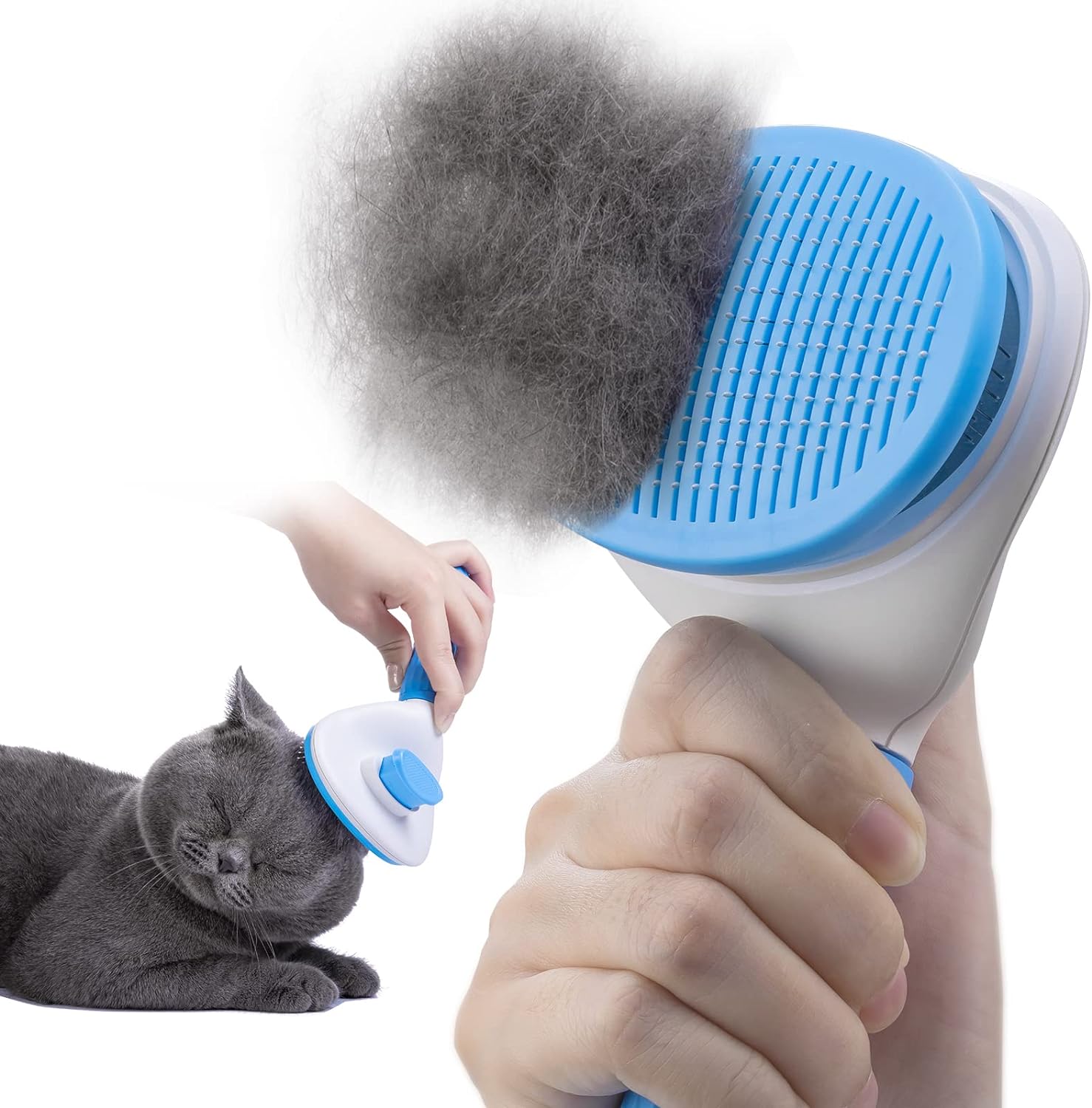 Self-Cleaning Slicker Brush for Dogs & Cats: Dog Brush & Cat Brush for Shedding...