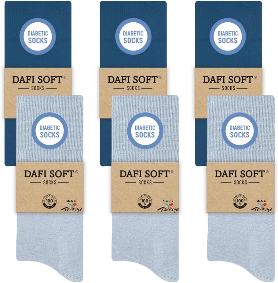 Dafi soft Men's Diabetic Socks, Cotton, Stretchy, Made in Turkey 6-8 3x Light Na...
